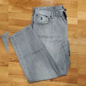 SOLD!US POLO ASSN Mens Light Gray Jeans Slim 38 30